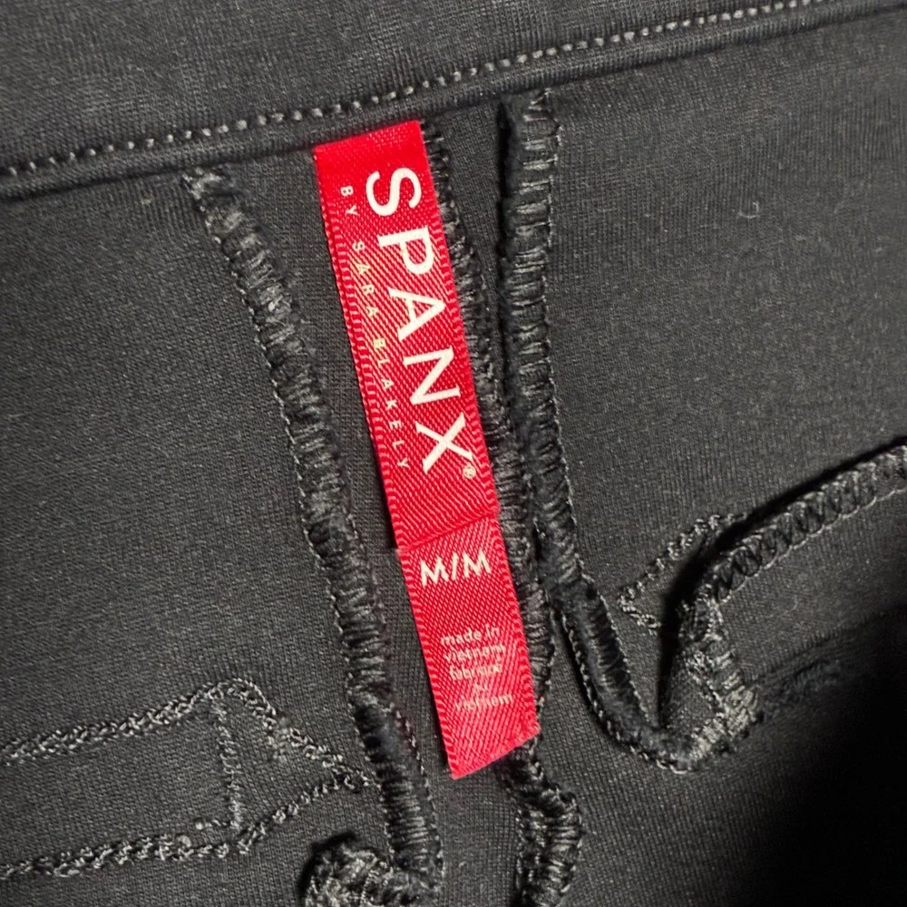 SPANX Black‎ Ponte Knit Pull On Cropped Ankle Pants Women's Medium
